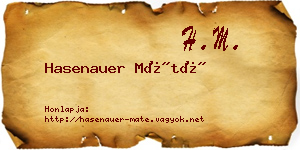 Hasenauer Máté névjegykártya