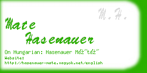 mate hasenauer business card